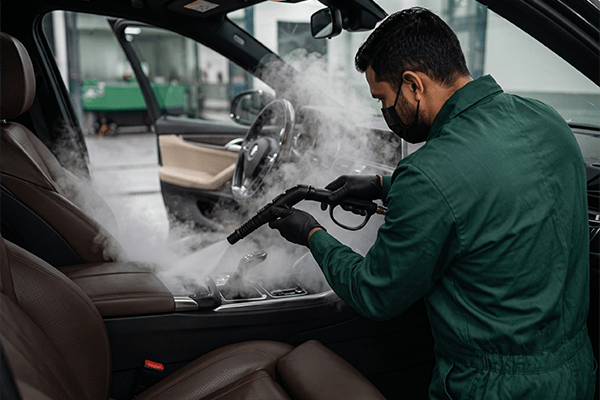 Steam car wash cleaning process Al Sajaa Sharjah